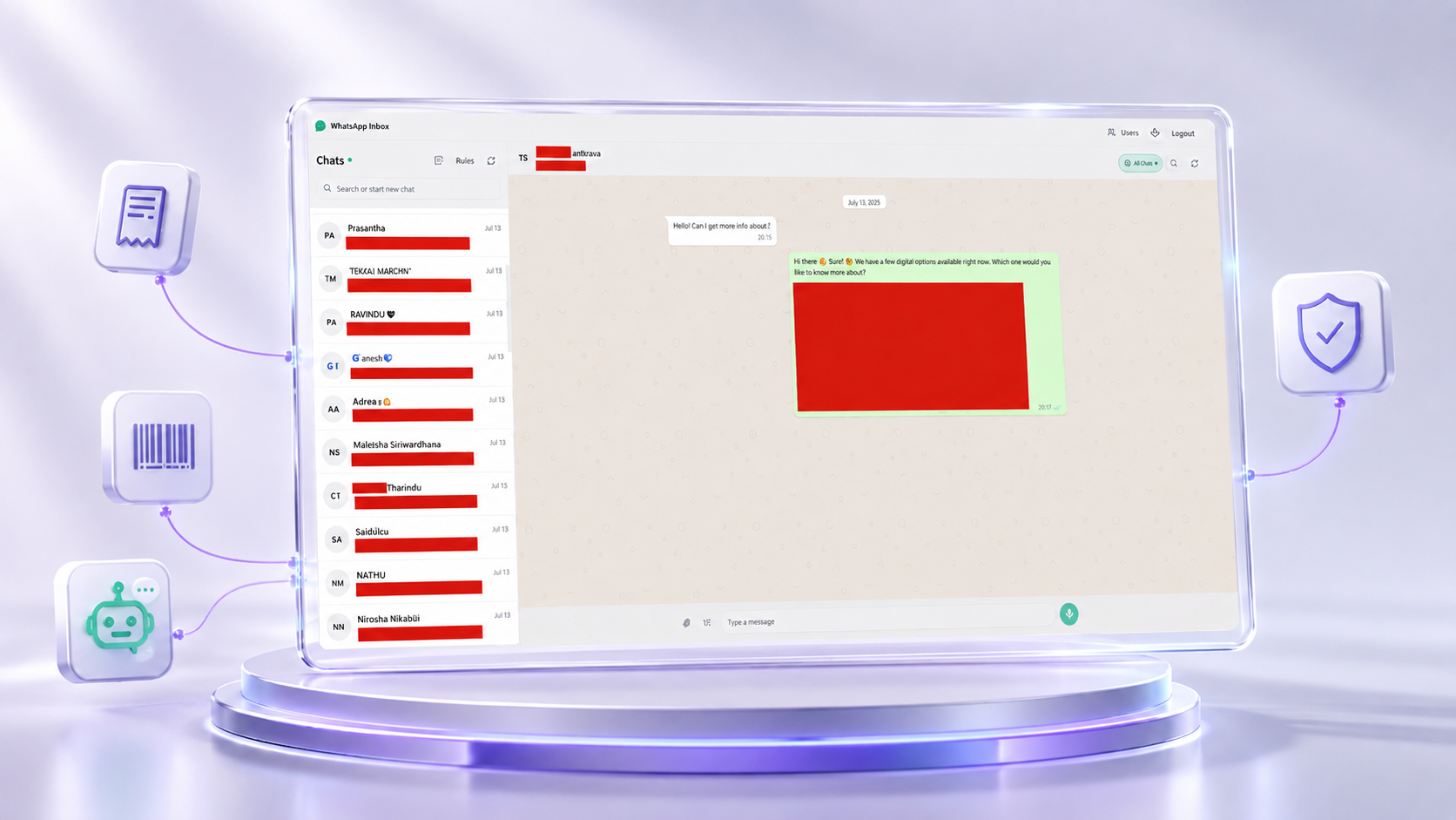 whatsapp interface